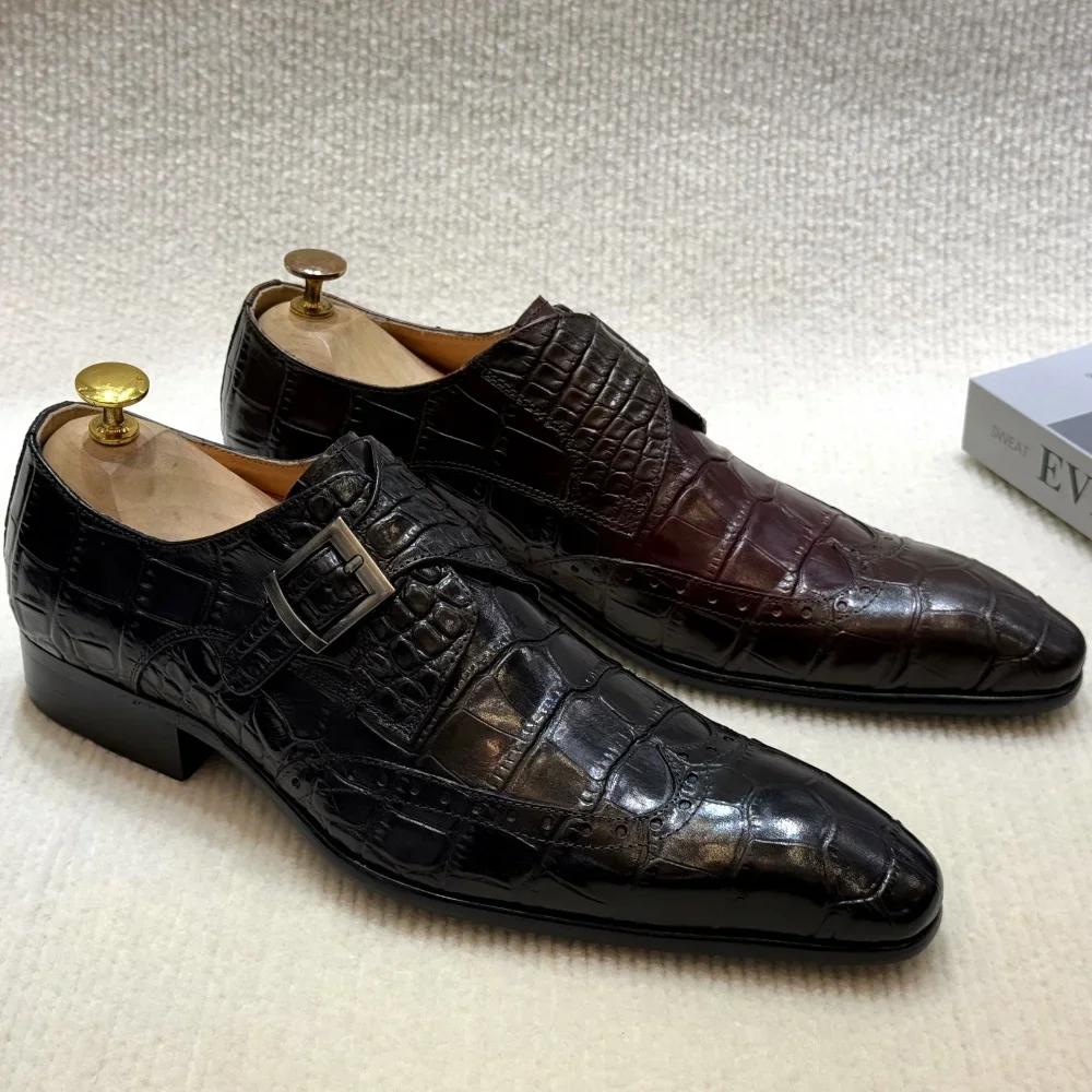 FELIX CHU mocassins formels à enfiler en cuir véritable pour hommes