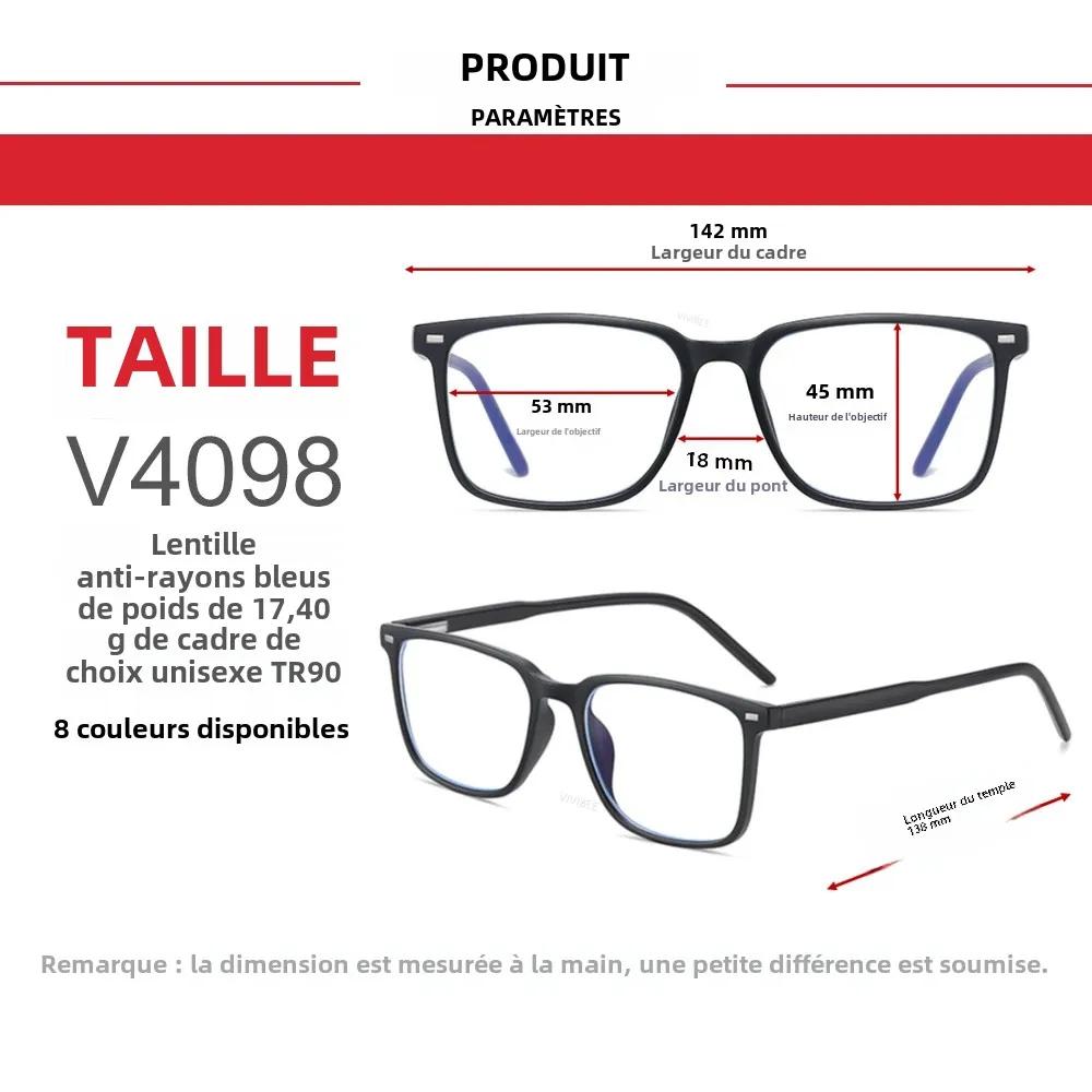 VIVIBEE 2026 Lunettes anti-lumière bleue carrées pour hommes