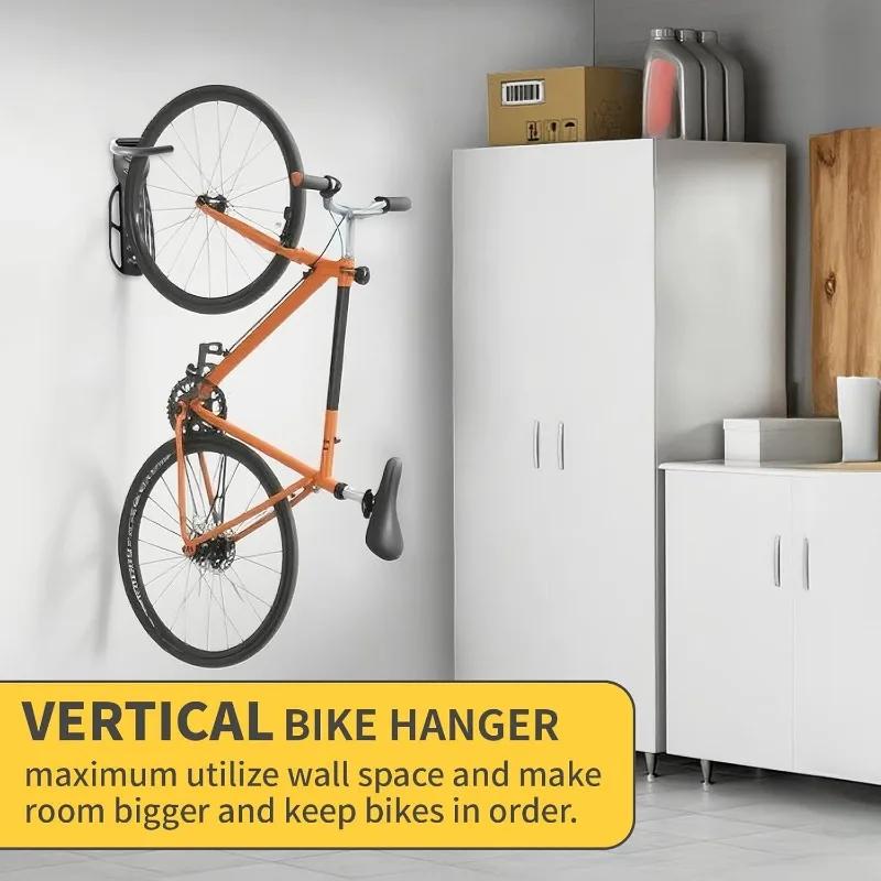 Support mural pliable pour vélo, support de rangement robuste pour vélos de route, de montagne et hybrides, gain de place pour garage