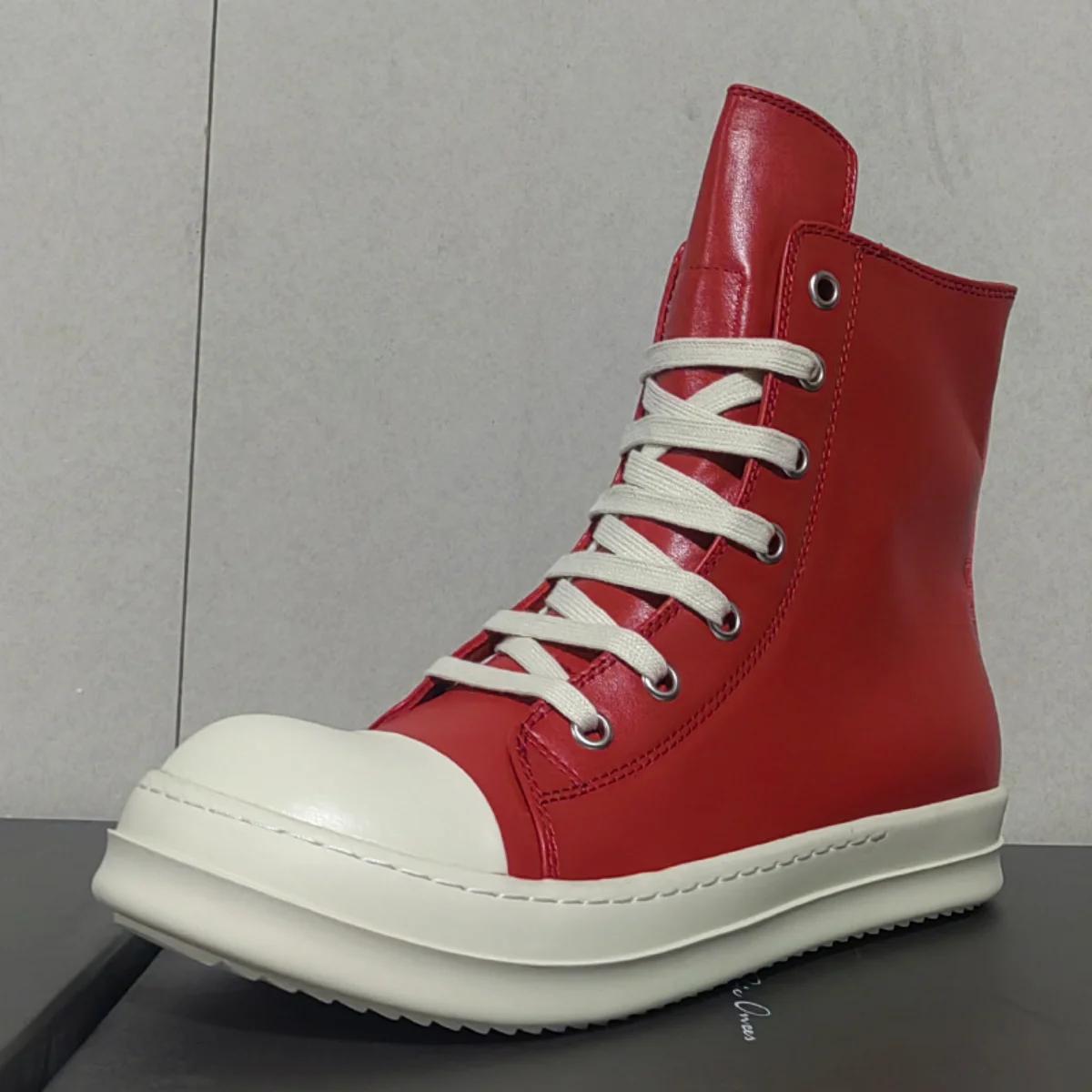 Ro Boot – chaussures montantes en cuir noir pour hommes et femmes