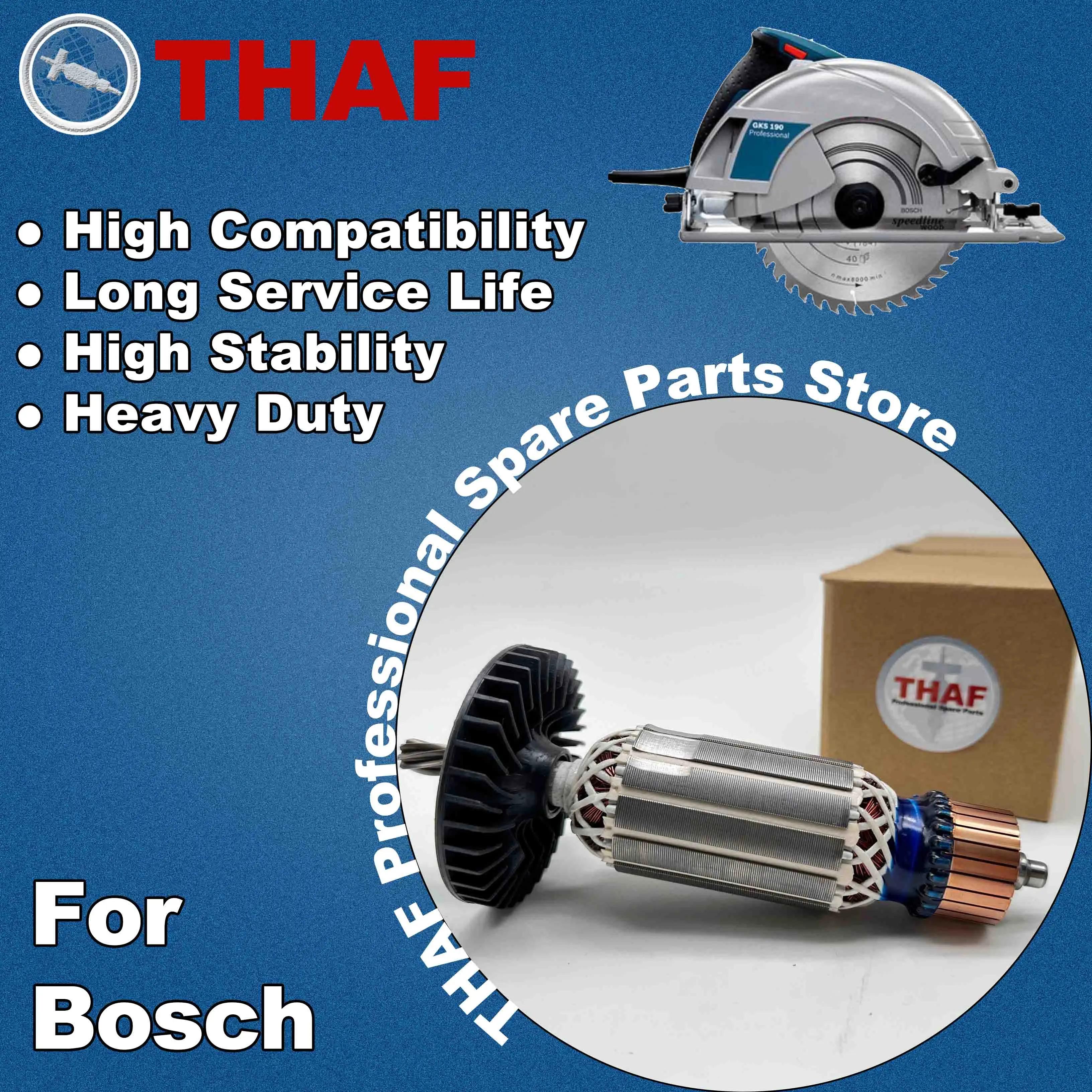 AC 220V 240V GKS190 GKS165 Induit Rotor pour BOSCH Scie Circulaire A Main Pièces de rechange