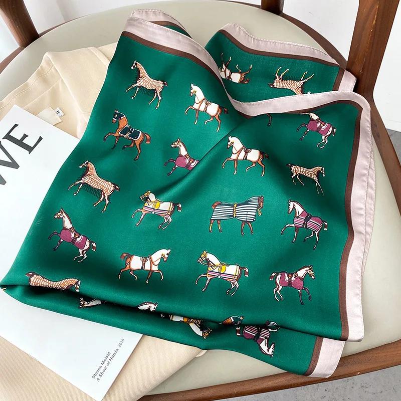 InjBag-Foulard Carré Imprimé pour Femme, Bandeau, Bandana, Grand Hijab, Nouvelle Collection d'Été
