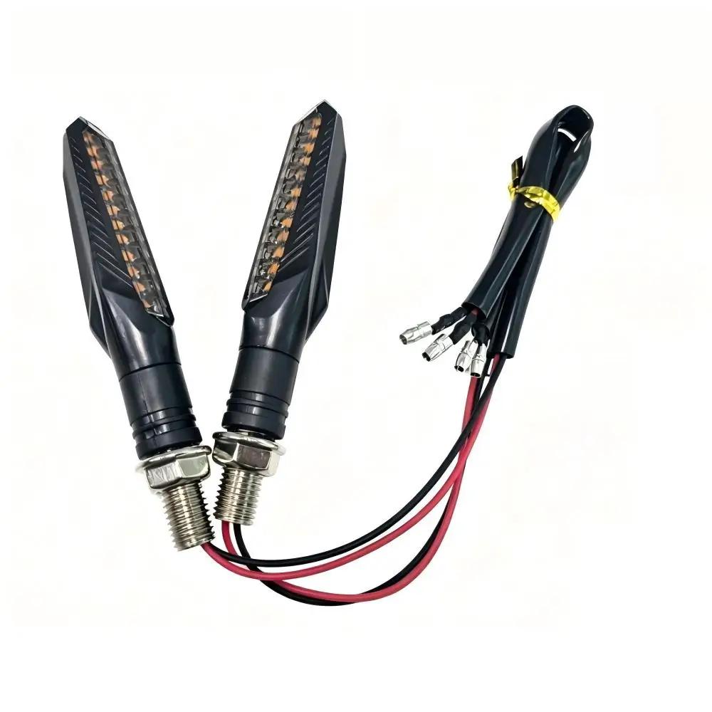 2 pièces 12V moto LED clignotants lumière 12LED clignotant arrière