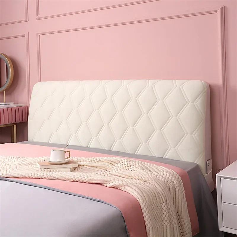 Couverture de tête de lit matelassée épaisse, couverture de tête de lit en peluche tout compris pour chambre de fille, couleur unie, couverture de protection arrière de lit, décoration de maison