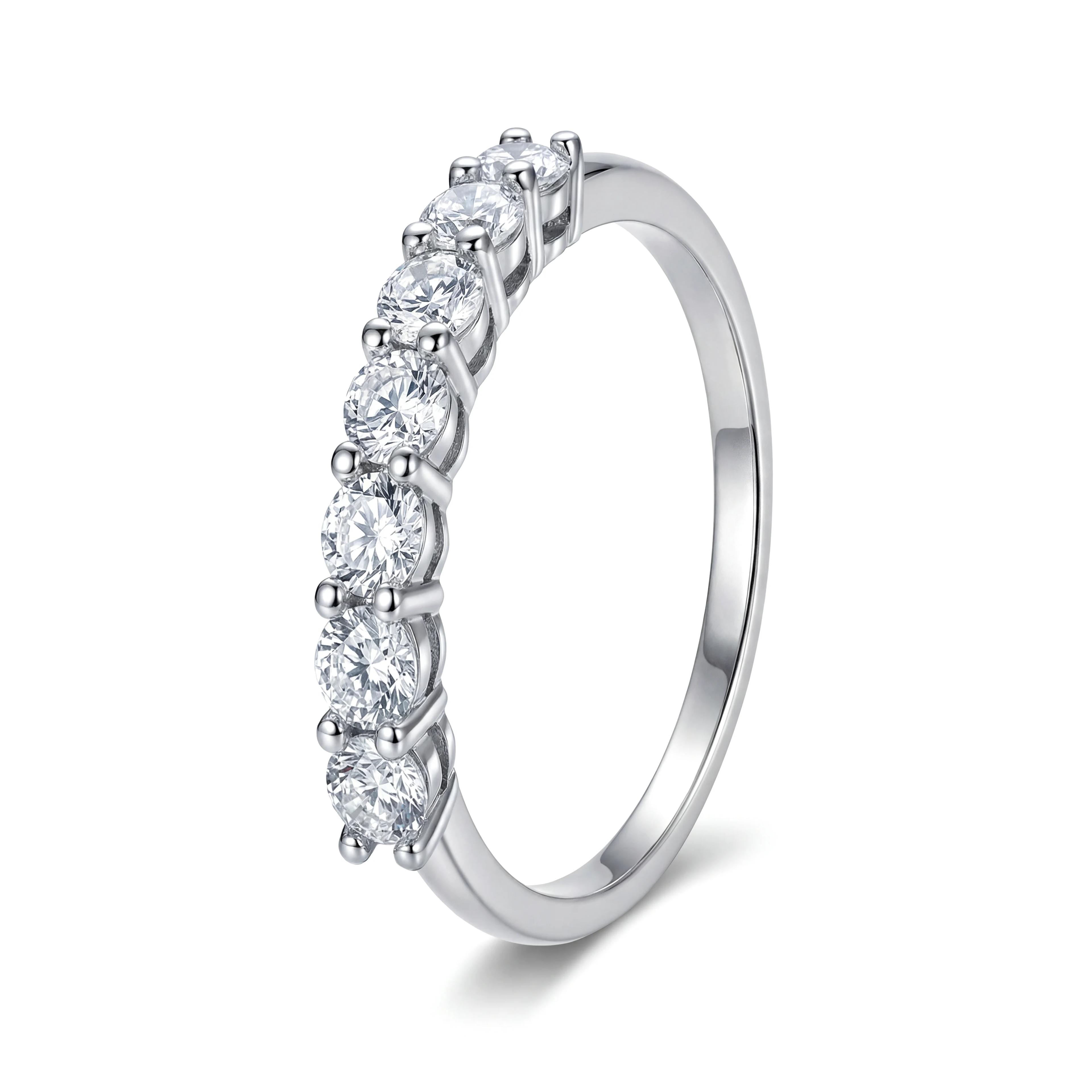 Bagues rondes en argent Sterling 925 et Zircon brillant pour femmes