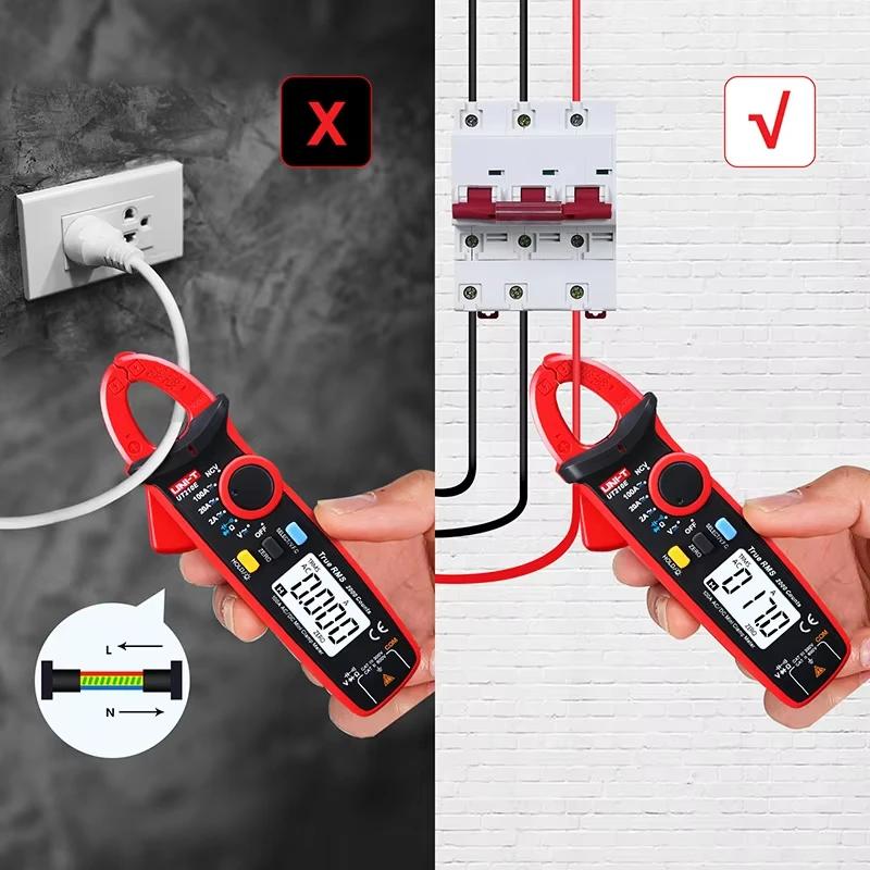 T UT210E Mini pince multimètre de courant numérique AC DC voltmètre de tension 100A ampèremètre