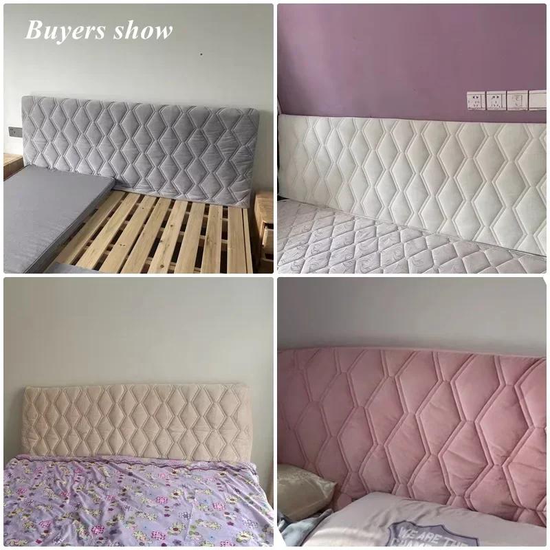 Couverture de tête de lit matelassée épaisse, couverture de tête de lit en peluche tout compris pour chambre de fille, couleur unie, couverture de protection arrière de lit, décoration de maison