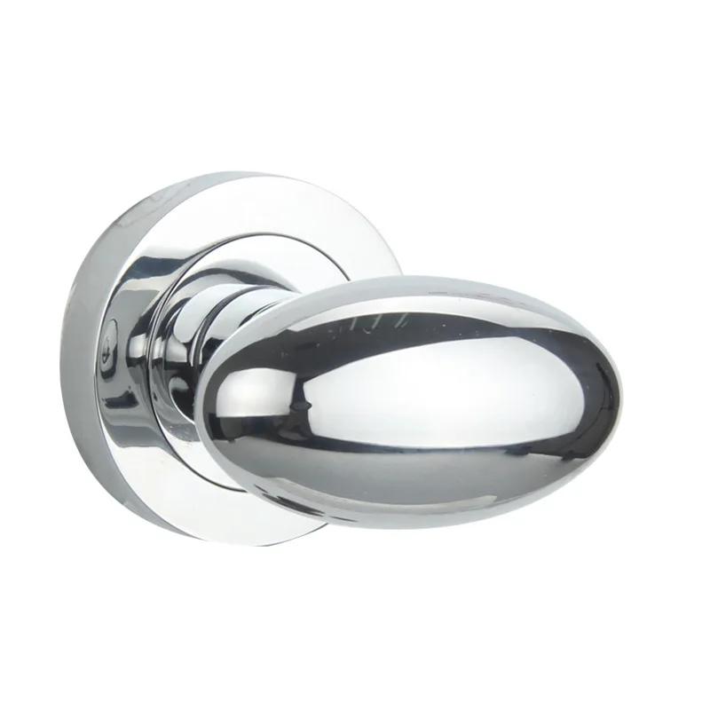 Poignée de porte ovale en forme d'œuf, superbe, sans corps de serrure, en alliage de zinc, 4 couleurs, quincaillerie pour la maison