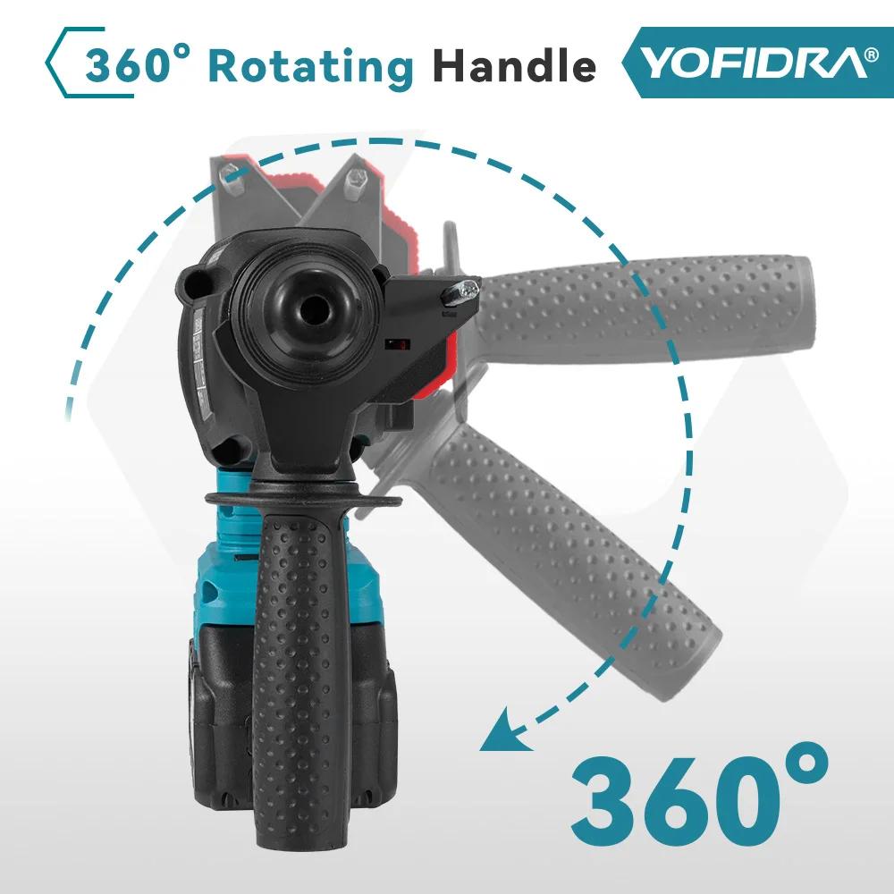 YOFIDRA 26MM perceuse à percussion électrique sans brosse multifonctionnelle rotative sans fil outils électriques rechar