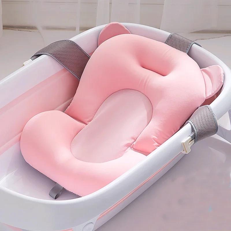 Tapis de Support de siège de bain pour bébé, coussin de baignoire de sécurité pour douche, baignoire inclinable pour nouveau-né, antidérapant, doux et confortable, coussin corporel, articles pour bébé