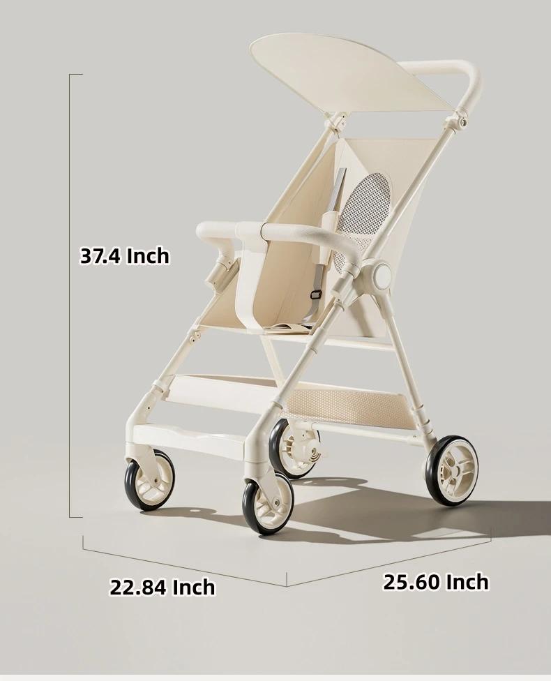 Poussette portable pour bébé de 1 à 6 ans, poussette pliable légère à quatre roues avec panier de rangement, chariot de voyage pour bébé avec pare-soleil