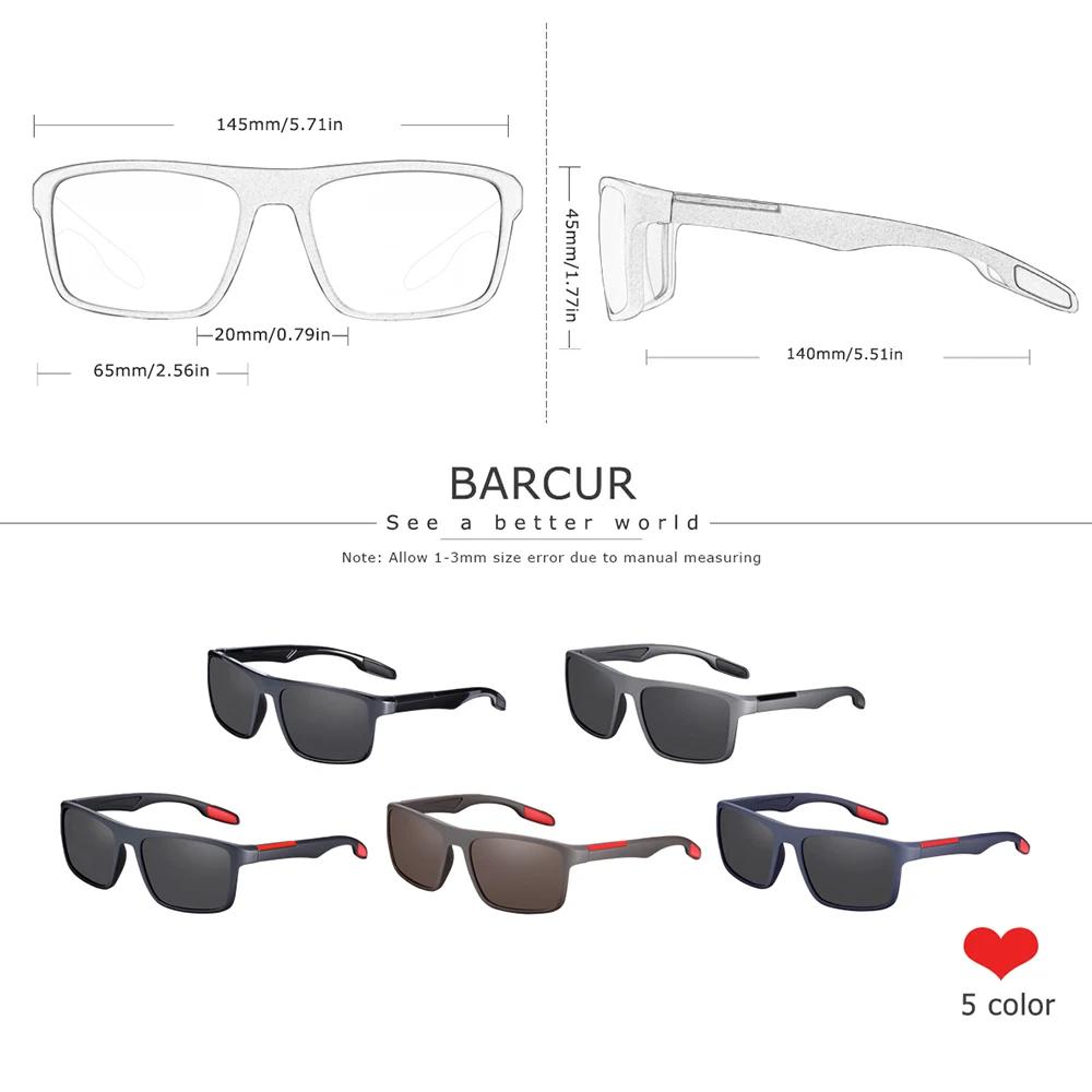 BARCUR marque lunettes de soleil hommes TR90 cadre ultraléger polarisé Vintage lunettes de soleil po
