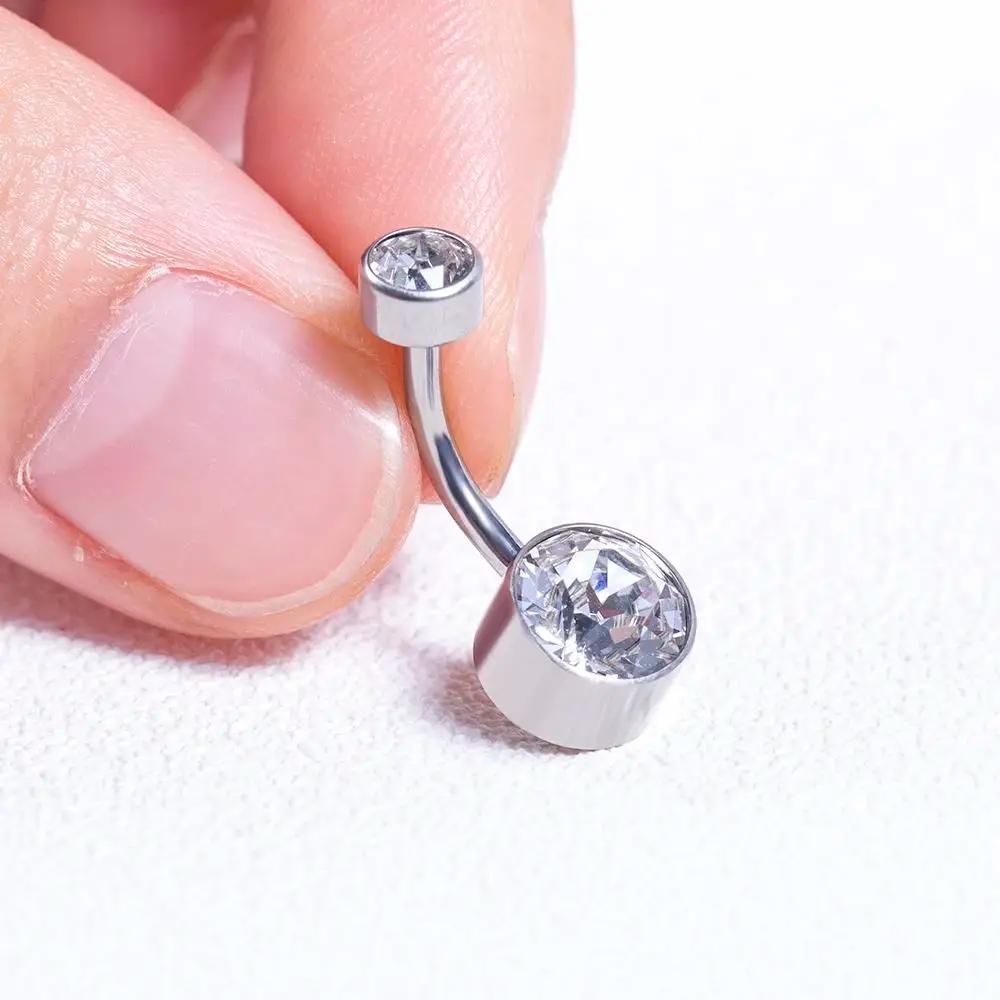 5/10 pièces anneau de nombril en titane 14G 6mm 8mm 10mm 12mm bijoux de perçage de ventre avec zirco