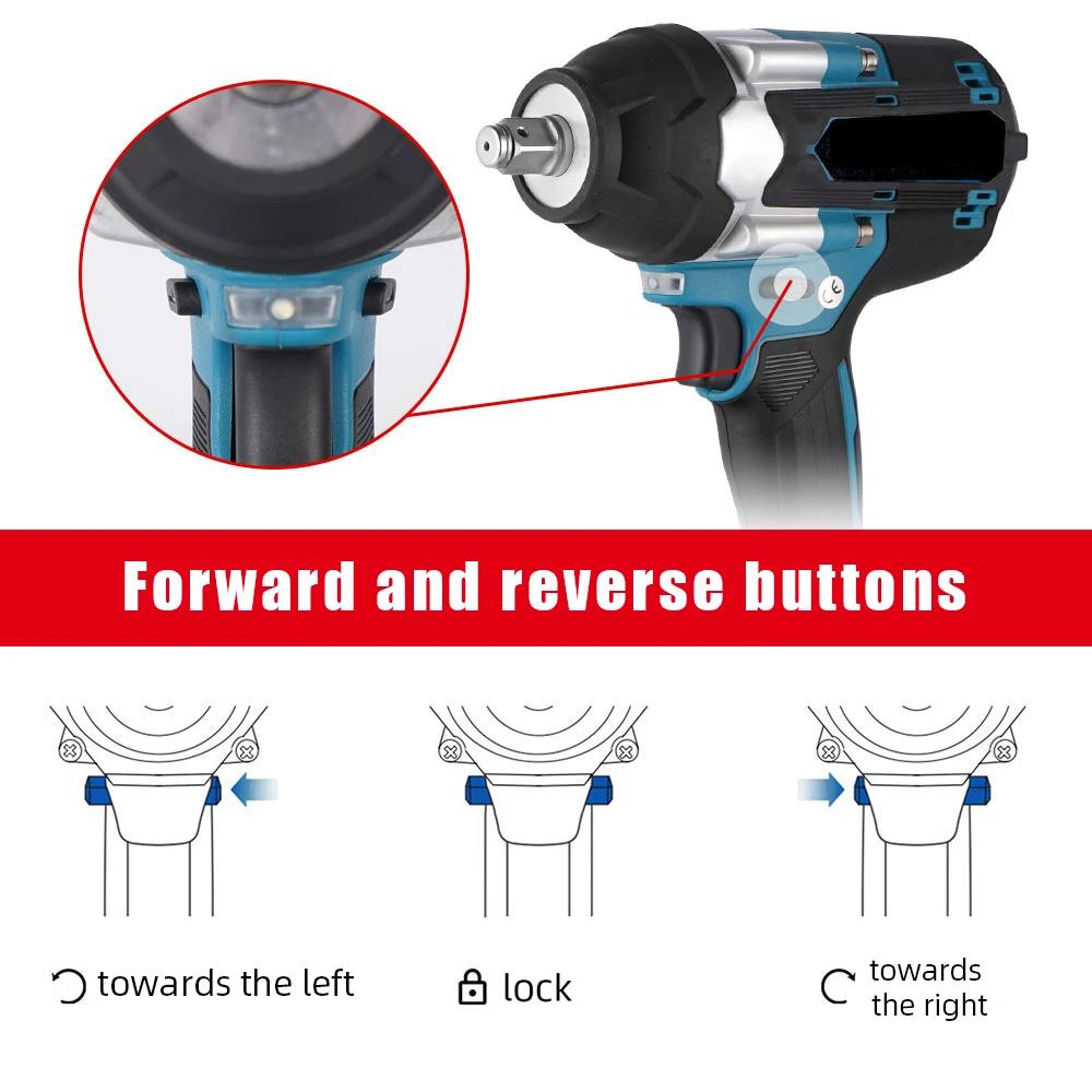 Clé à chocs sans balais 1800 N.m pour batterie Makita 21V, 7200 tr/min, outil de démontage pour l'en