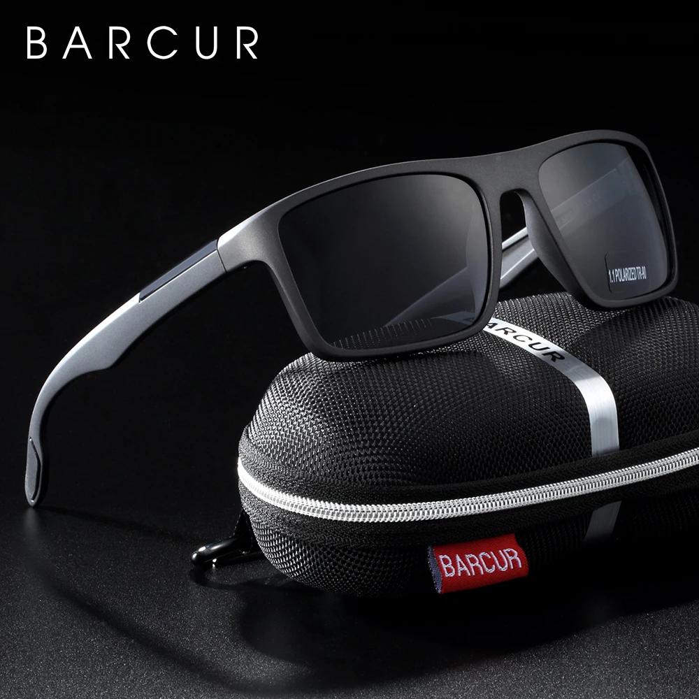 BARCUR marque lunettes de soleil hommes TR90 cadre ultraléger polarisé Vintage lunettes de soleil po