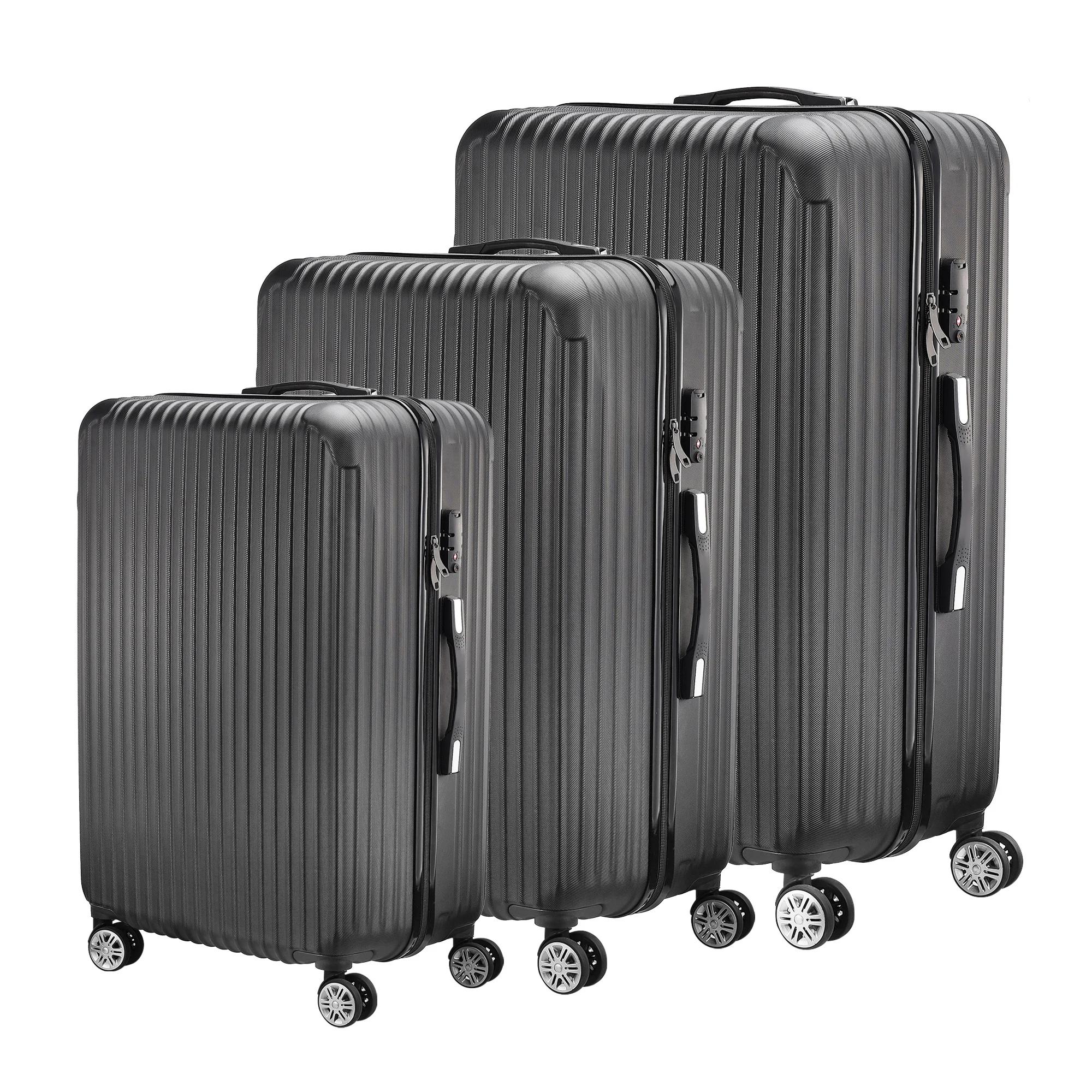 Ensemble de 3 valises cabine, valises de voyage, valise à roulettes, de valises rigides en ABS, avec