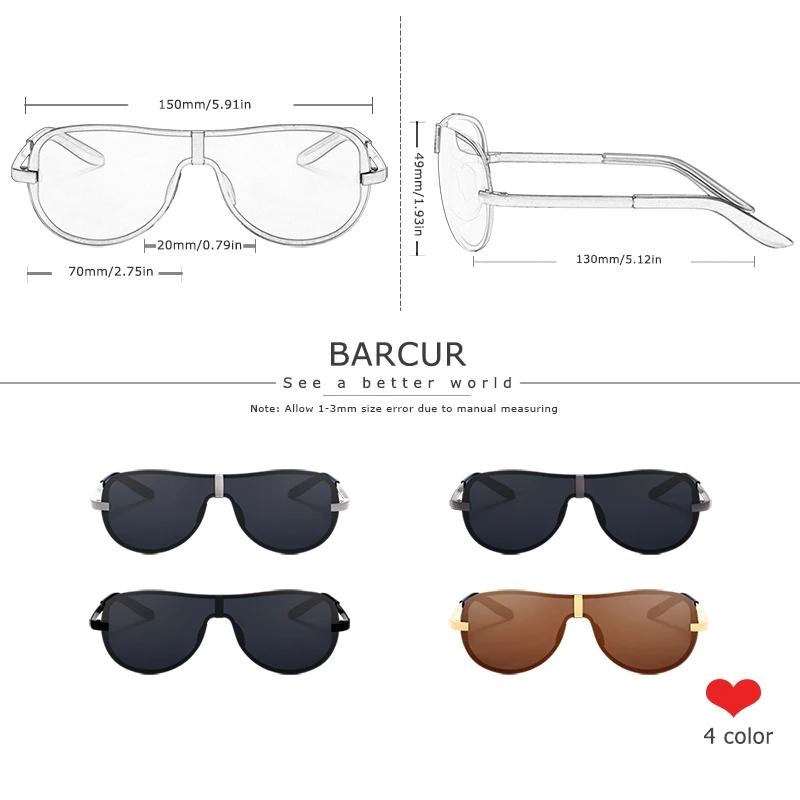 Lunettes de soleil noires polarisées BARCUR lunettes jaunes sans monture hommes conduite Vision noct
