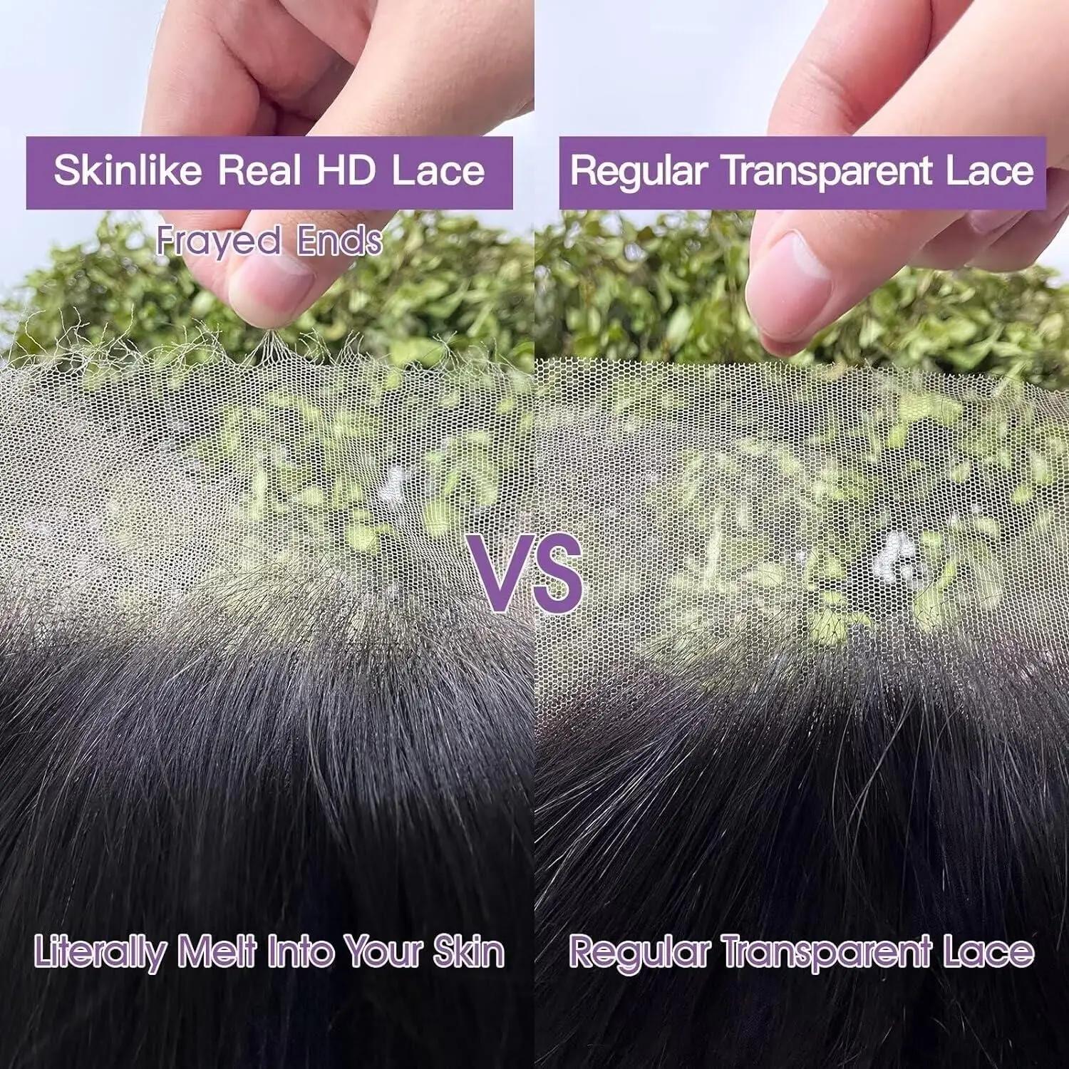 Perruque Full Frmetals Brésilienne Naturelle, Cheveux Vierges, Pré-Plumé, 180% 12A, 0.1mm, Ultra-Min
