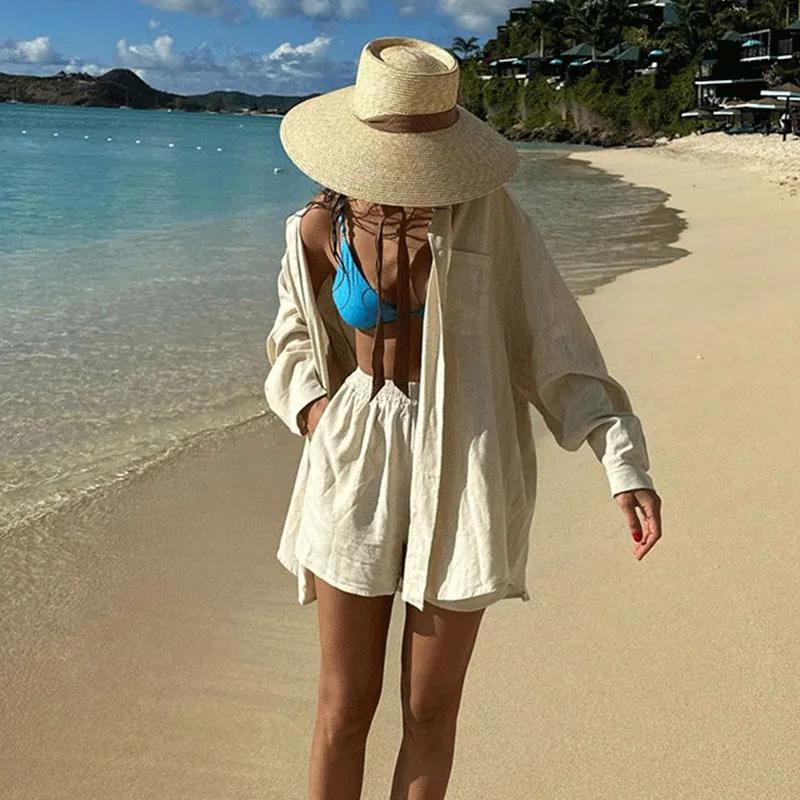Chapeau de paille à large bord pour femmes, avec mentonnière, chapeaux de soleil d'été, Protection s