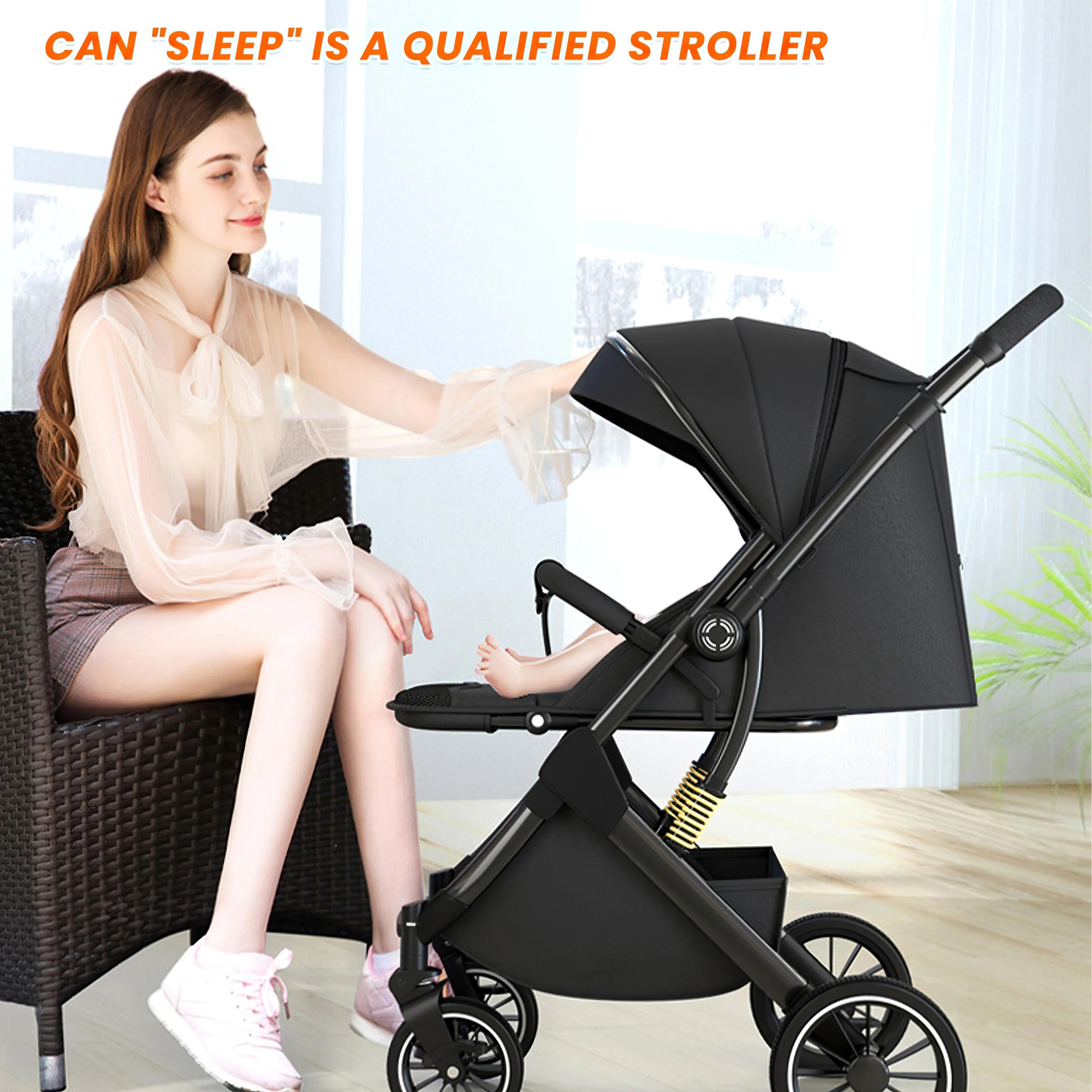Luxueux léger haute paysage bébé poussette jambes-siège pour nouveau-né une main reline poussette la