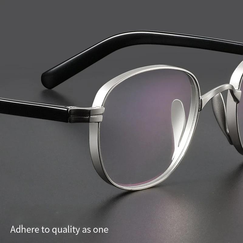 YIMARUILI mode tendance acétate titane lunettes rétro rond à large bord conception optique Prescript