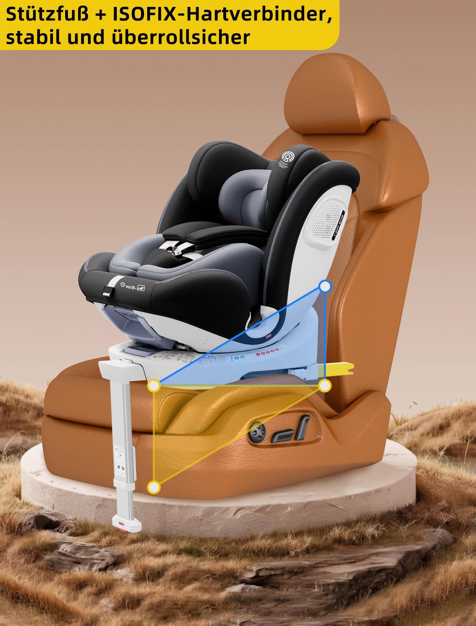 Siège auto bébé AP03 KL005, siège enfant pivotant à 360°, ISOFIX ECE, 40-150 cm, 0-12 ans, 9-36 kg,