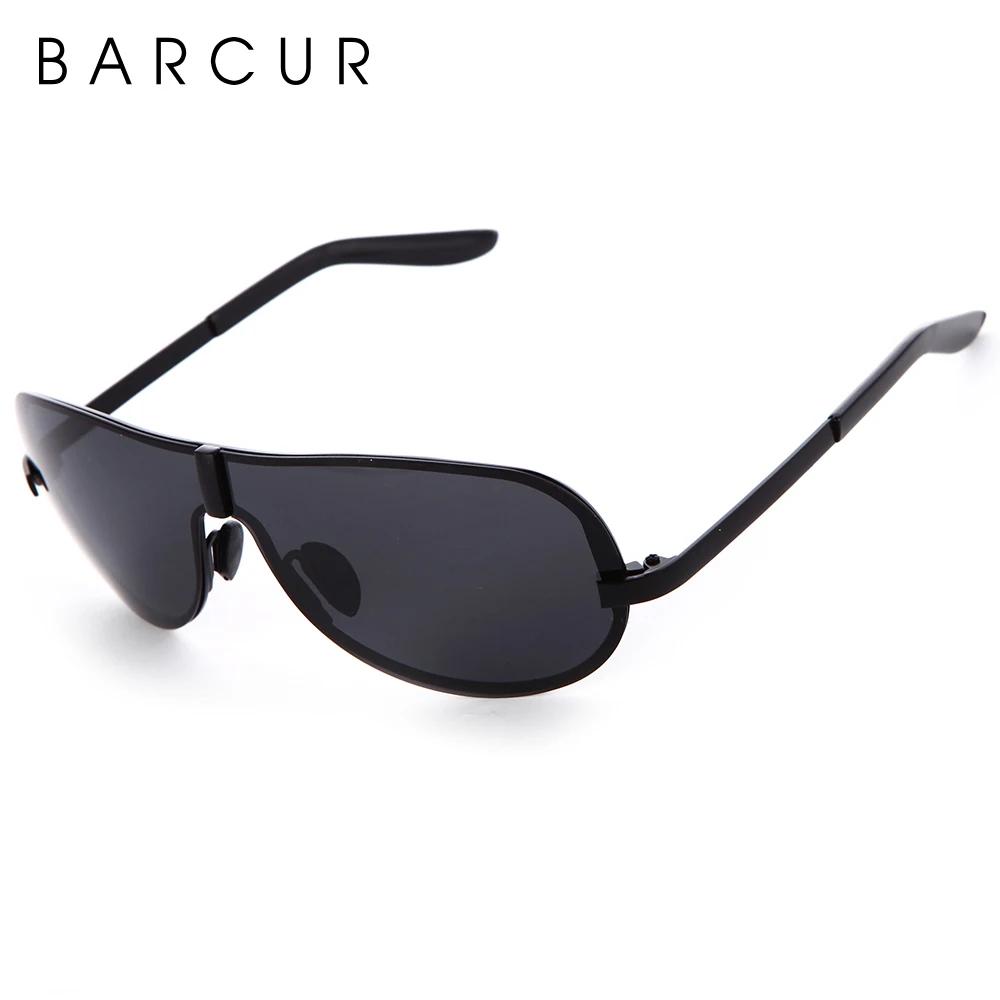 Lunettes de soleil noires polarisées BARCUR lunettes jaunes sans monture hommes conduite Vision noct