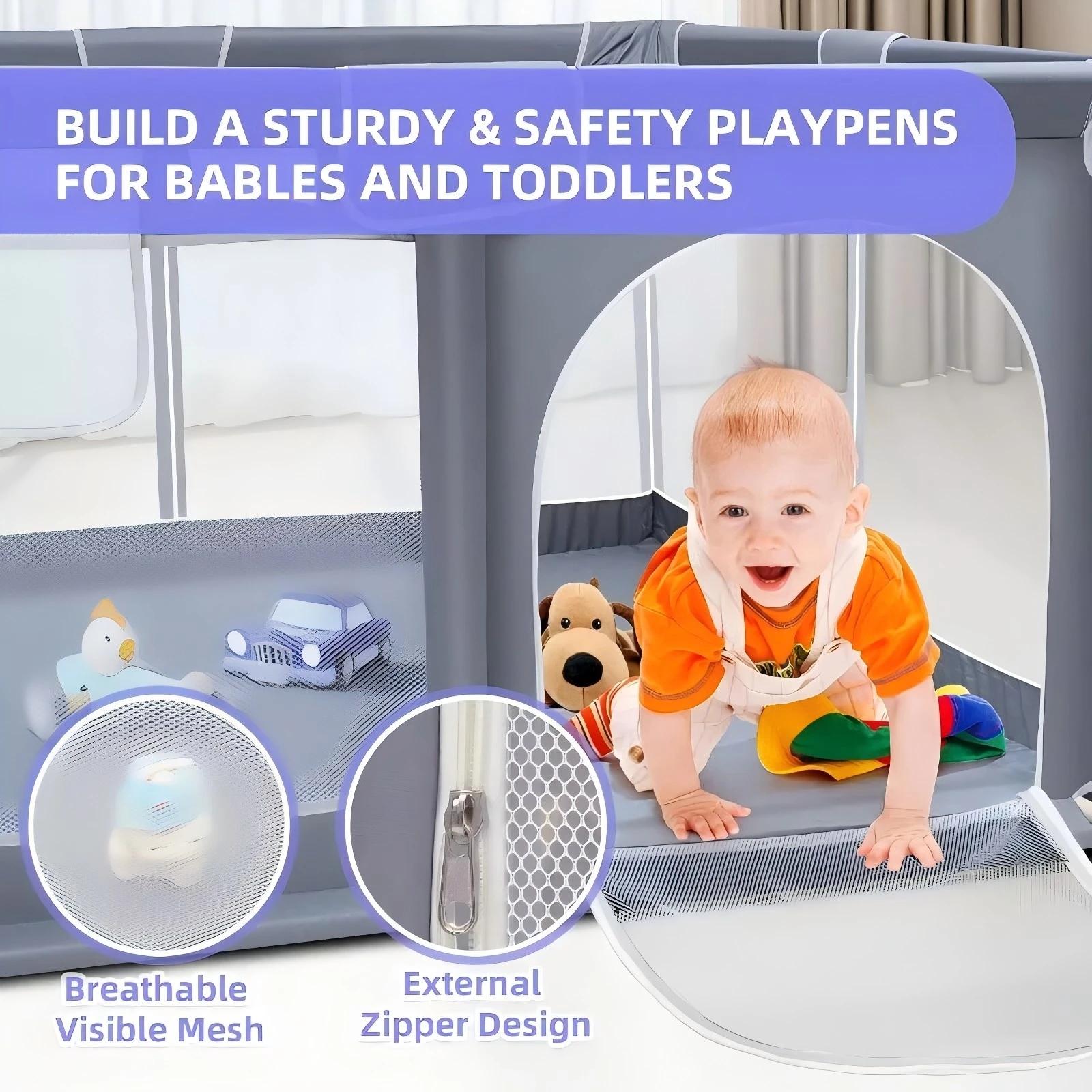 Parc pour bébé, parc de jeu extra large pour une utilisation en intérieur et en extérieur, 360 ° A