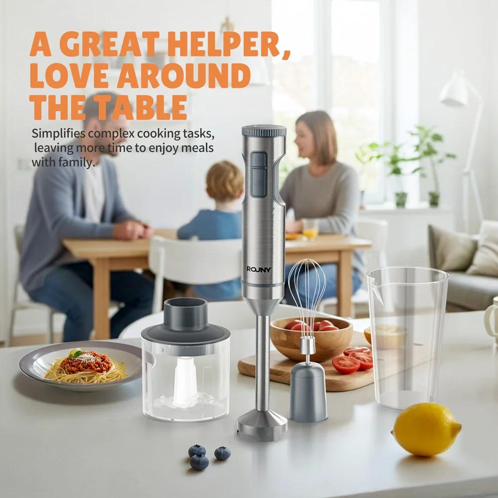Mixeur plongeant puissant 4-en-1, MAX 1200W, en acier inoxydable, pour préparer les aliments pour bé