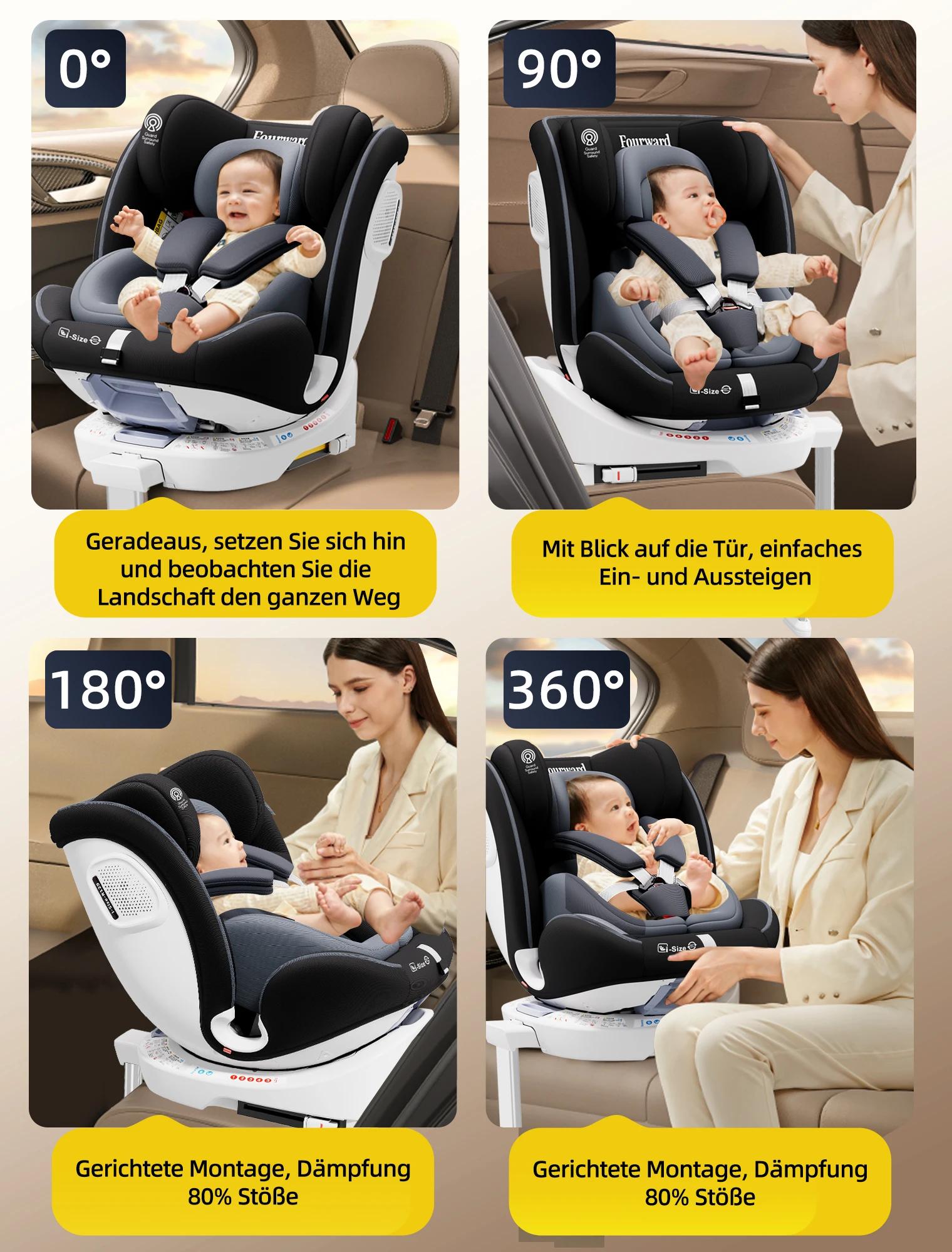 Siège auto bébé AP03 KL005, siège enfant pivotant à 360°, ISOFIX ECE, 40-150 cm, 0-12 ans, 9-36 kg,