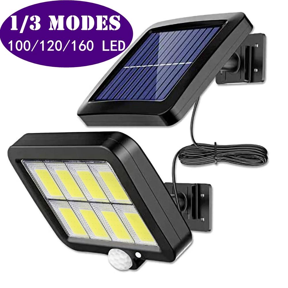 160LED lumière solaire fendue applique étanche extérieure capteur de mouvement solaire appliques mur