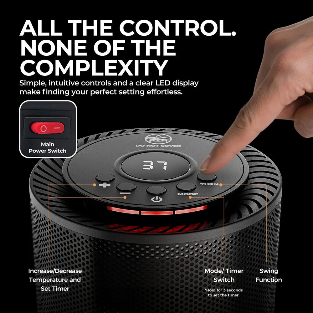 Ventilateur de bureau portable, chauffage et séchage, avec fonctions froid et chaud, 1200W