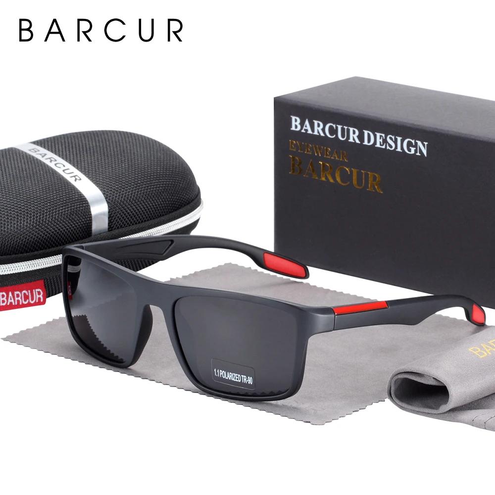 BARCUR marque lunettes de soleil hommes TR90 cadre ultraléger polarisé Vintage lunettes de soleil po