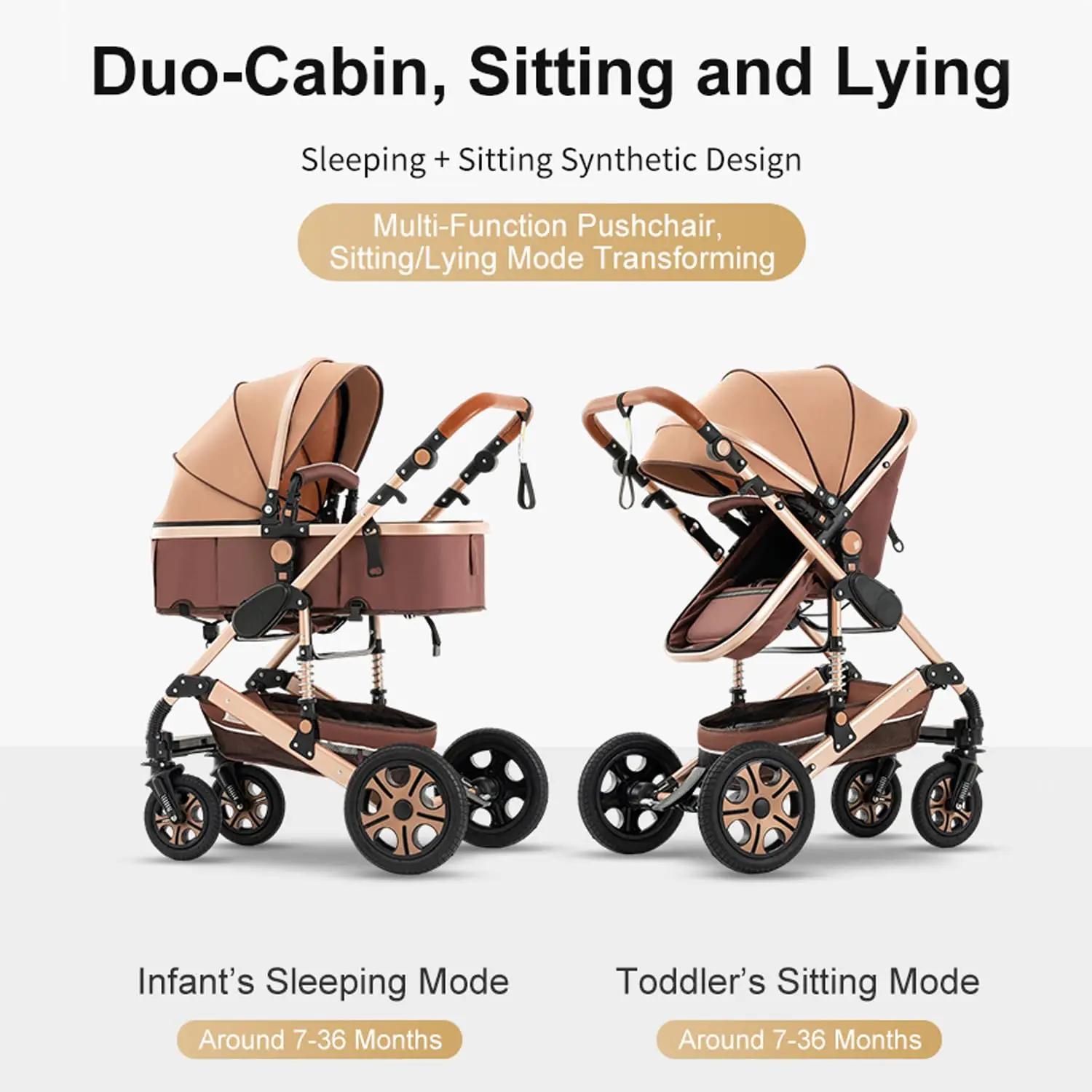Système de voyage 3 en 1 avec siège auto Isofix - Poussette réversible pour nouveau-né et landau combiné