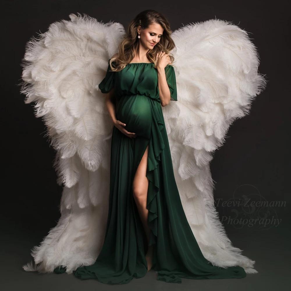 ALTERfur ses-Robe en mousseline de soie à manches volantées pour séance photo, vêtements de vacances