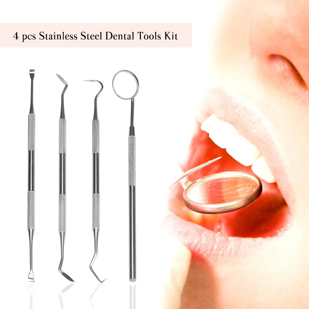 4 pièces/ensemble grattoir à tartre détartreur dissolvant de Plaque outil de nettoyage des dents den