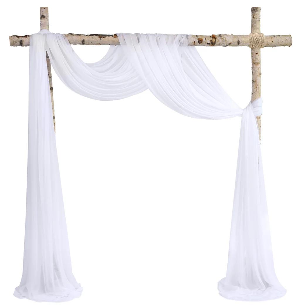 Rideau drapé en tissu mousseline de soie pour arc de mariage, 6 à 10 mètres, fournitures de fête, cé
