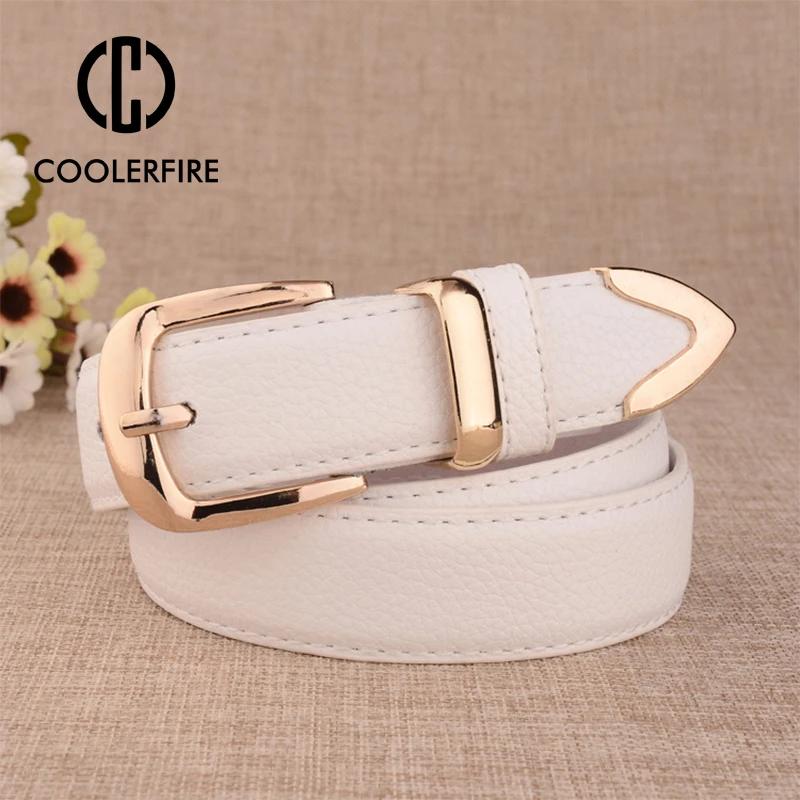 Ceintures en cuir véritable pour femmes, boucle dorée de haute qualité, parfaites pour assortir à de