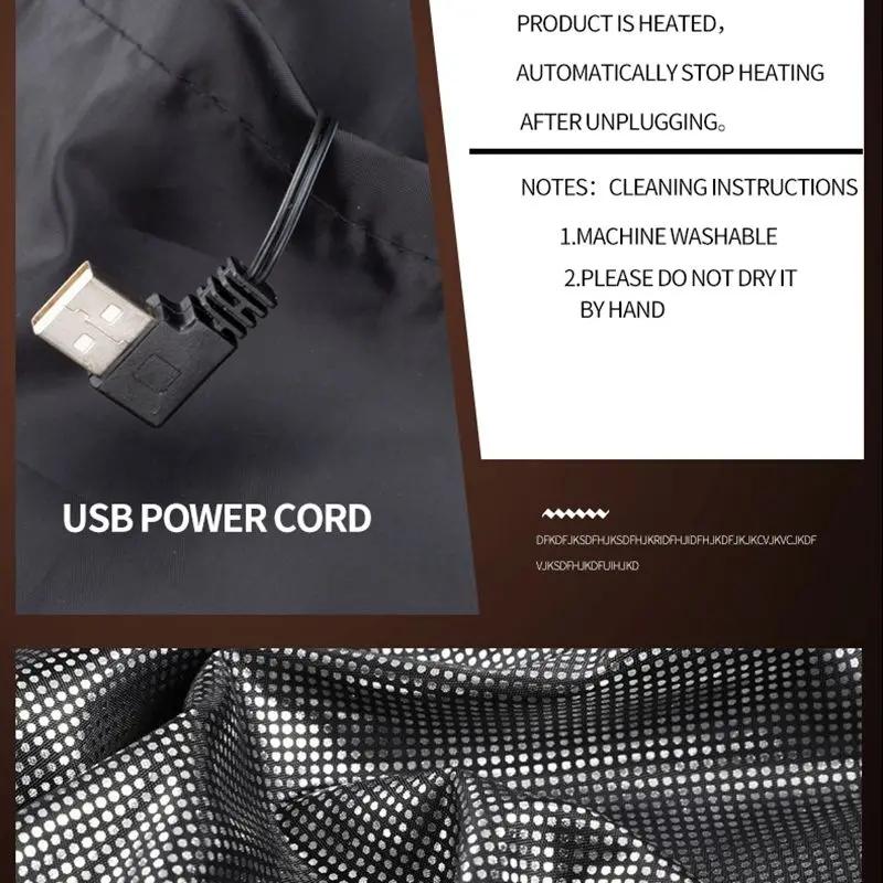 Veste chauffante USB en graphène pour homme et femme, manteau électrique, 9 vitrines métropolitaines