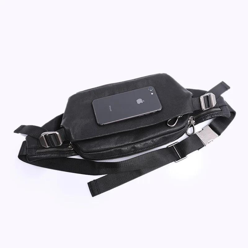 Gland TOO-Sac de poitrine en cuir avec ceinture pour homme, sac simple