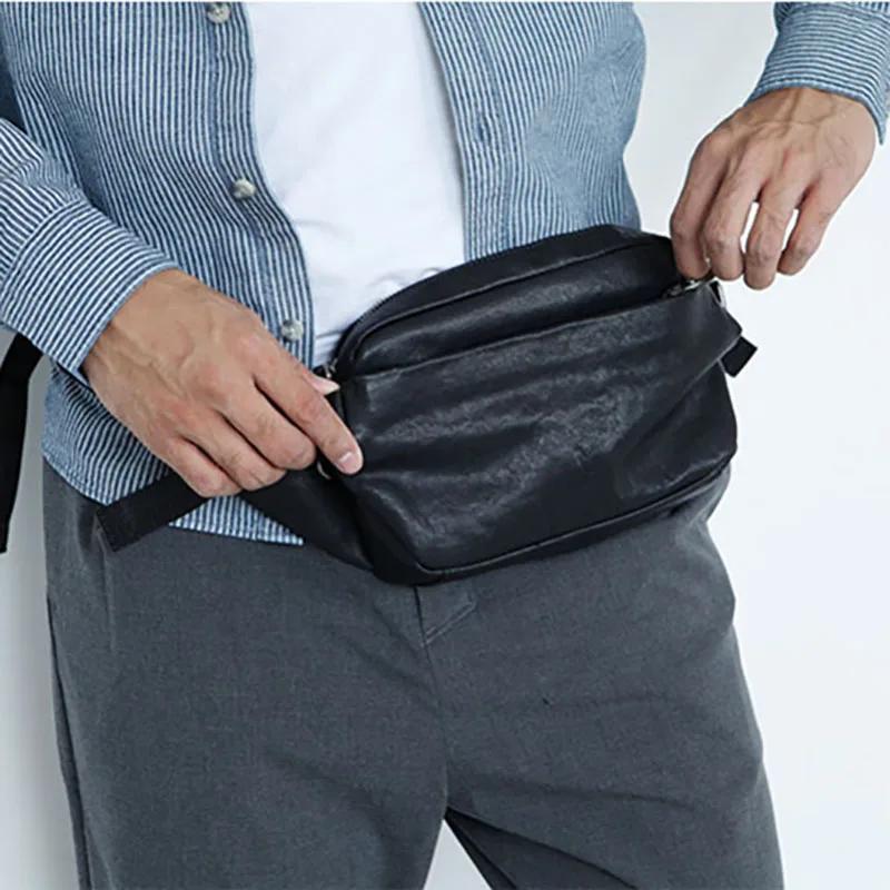 Gland TOO-Sac de poitrine en cuir avec ceinture pour homme, sac simple