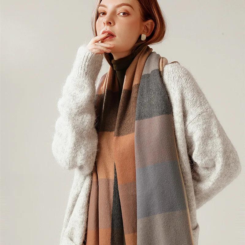 2024 Designer tricoté printemps hiver femmes écharpe plaid chaud cachemire foulards châle marque de