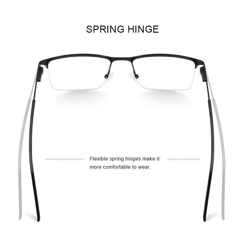 MERRYS-Lunettes à monture carrée pour hommes, demi-optique, ultralégères, style business, myopie, en
