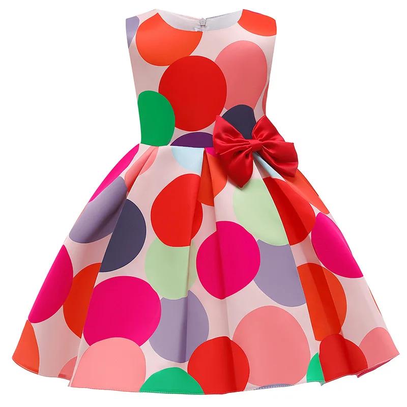Robe fleurs rayures petite fille princesse Noël mariage - Tenue fête élégante enfants vêtements cérémonie