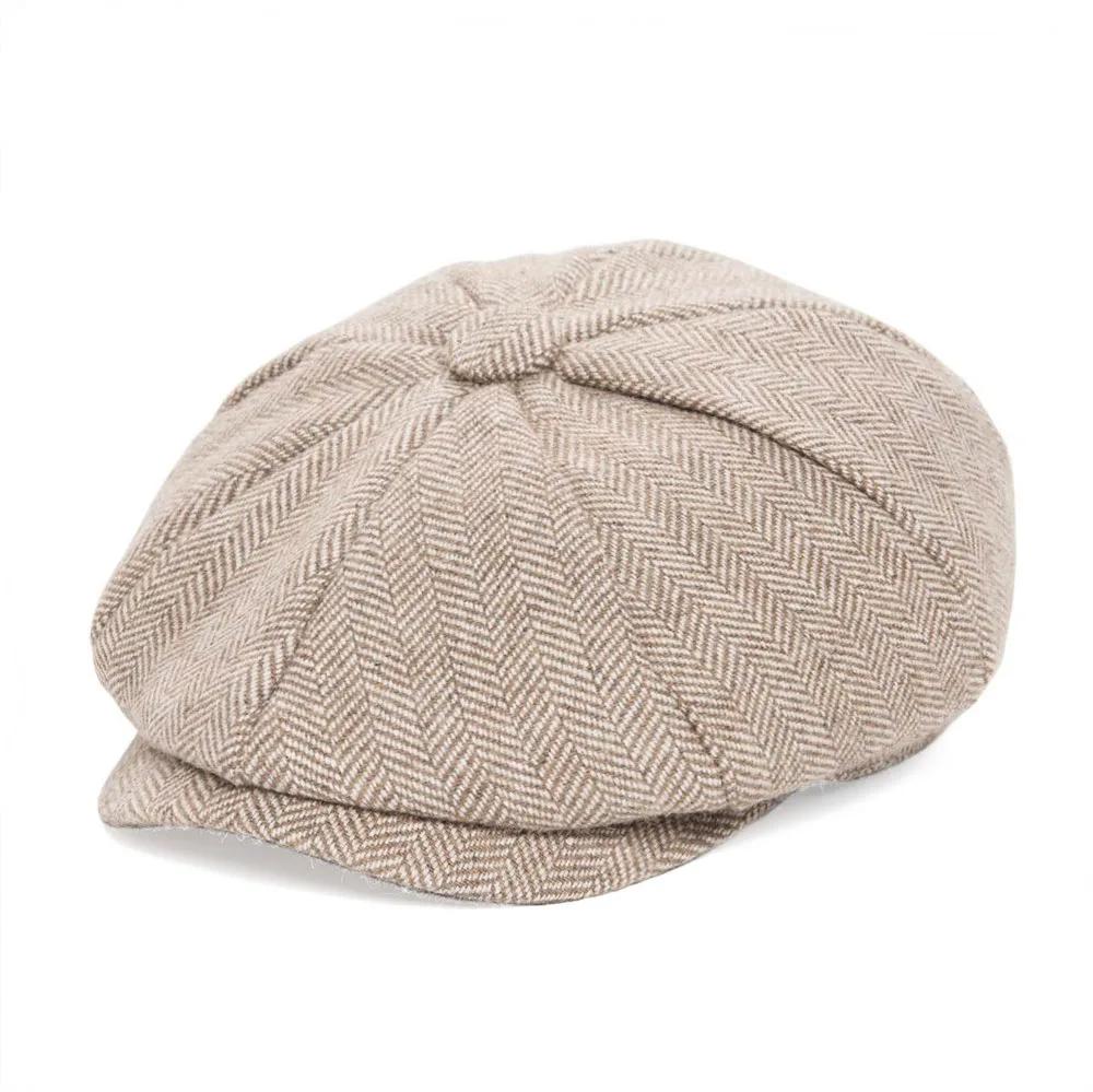JANGOUL Casquette Baker Boy Petite Taille en Mélange de Laine, Casquettes Newsboy, Chapeau Plat à Ch
