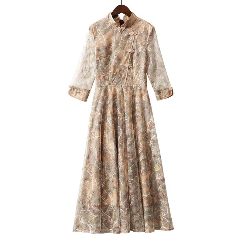 Robe mi-longue en dentelle à manches longues pour femmes, robe de soirée sexy, batterie avec piste d