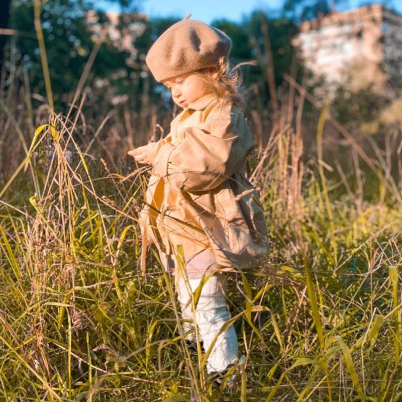 Trench manteau coton bébé fille automne printemps - Veste vêtement extérieur enfants mode pratique