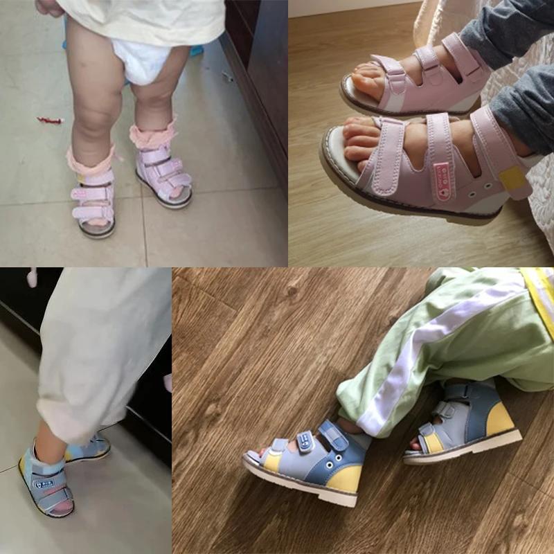Sandales d'été en cuir pour enfants, chaussures plates, plates-formes colorées, 4WD, pour garçons et