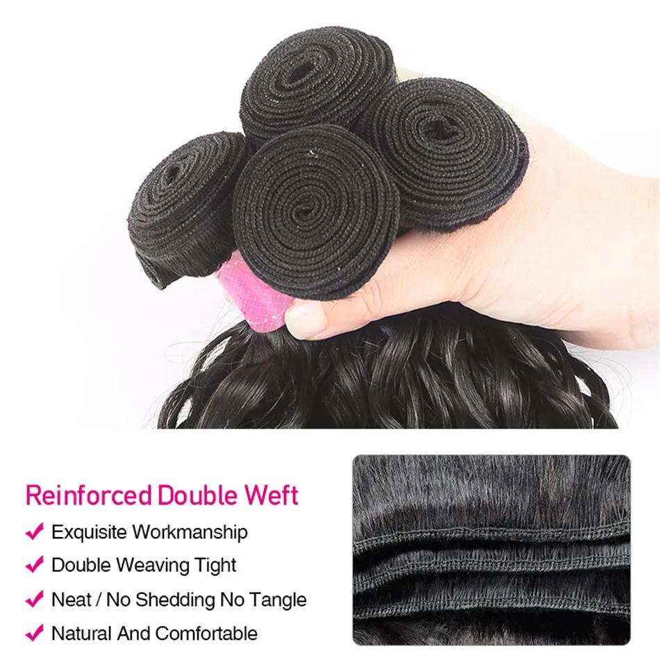 Mèches 100% naturelles vierges ondulées-UNice Hair, tissage à coudre, document riche naturel, 8 à 26