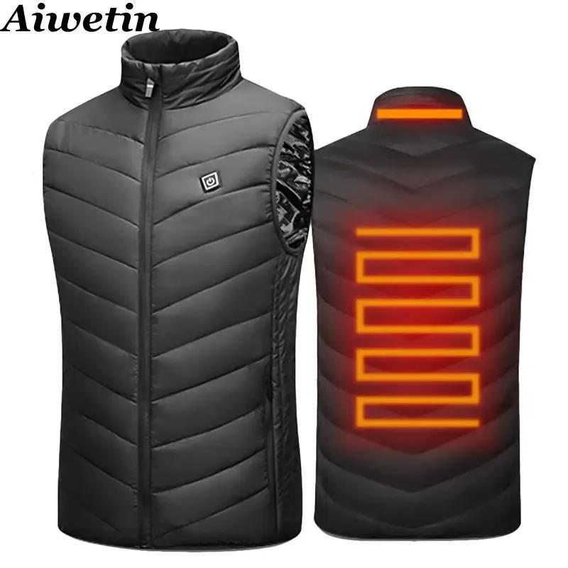 Hommes USB infrarouge 17 zones de chauffage gilet veste hommes hiver électrique chauffé gilet gilet